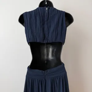 Lulus‎ sz S Navy Blue Vivid Imagination Cutout Maxi Dress Plunging Luxury NWOT thumbnail 12
