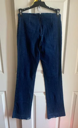 Vintage Rhinestone Detailed Low-Rise Denim Pants thumbnail 3
