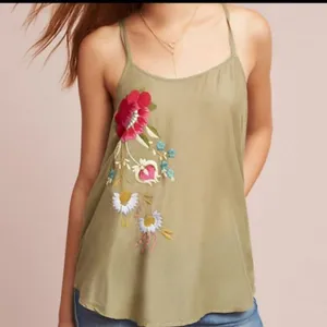 Anthropologie Akemi Kin Needlepoint tank S thumbnail 2