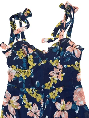 LULU’S Wide Leg Floral Jumpsuit S 16” p2p + Navy Multi NWT thumbnail 4