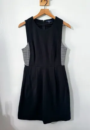 Madewell Women's Size 6 A-Line Dress Black Knee Length Casual Cotton thumbnail 1