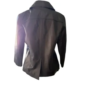Banana Republic Vintage 1990s Black Leather Jacket Women's Small thumbnail 7