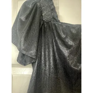 Queen of Sparkles Size Med Black Metallic Pebble Flutter Top Cropped thumbnail 3
