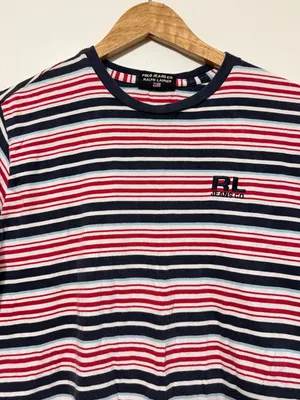 Ralph Lauren Striped Tee Size Medium Women’s Vintage Y2K Cotton Rugby USA Shirt thumbnail 6