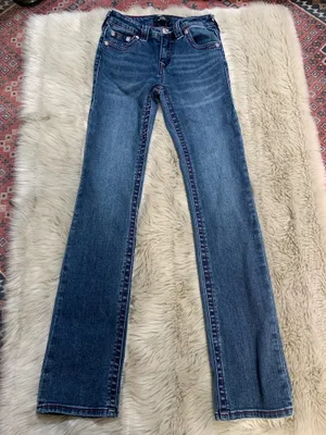 True Religion Womens Billie Mid Rise Straight Jeans 24 thumbnail 1