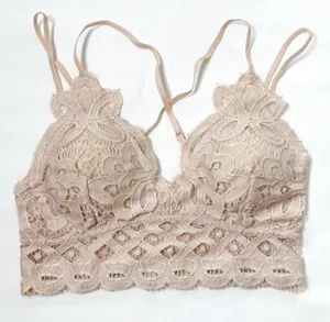 Women Cream lace bralette with adjustable straps size medium NEVER WORN thumbnail 1