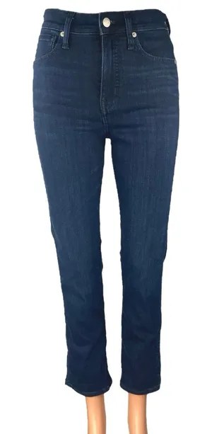 NEW Madewell Stovepipe Women's Blue High Waisted Straight Denim Jeans Pants 24 thumbnail 1