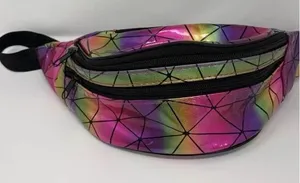 Rave Festival Luminous Fanny Pack Holographic Geometric Iridescent thumbnail 1