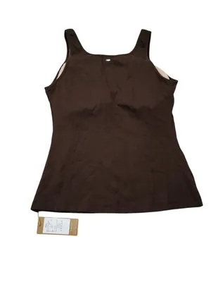 OGL Cotton Lyocell U-Neck Bra Tank Top Brami Brown Women's Size XL thumbnail 2