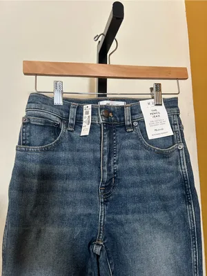 Madewell The‎ Pencil Jean Super Stretch Denim High Rise Concho Wash NWT Size 24 thumbnail 4