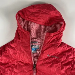 Columbia Jacket Girls XL 18/20 Pink Bella Plush Quilted Plush Fuzzy Hooded YOUTH thumbnail 3
