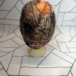 Huntworth Camo Hunting Hat S/M Brown Pink Real Tree Ponytail Grid Fleece Cap thumbnail 3