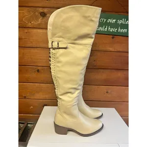 Shoe Dazzle Jelan Calf Boots * Beige * Sz 5.5 NWOT thumbnail 2