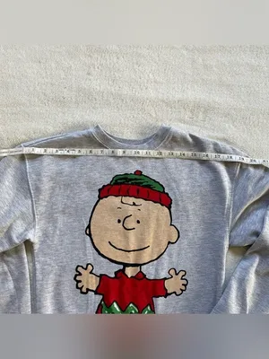 Peanuts Christmas Charlie Brown Gray Sweater size XS thumbnail 9