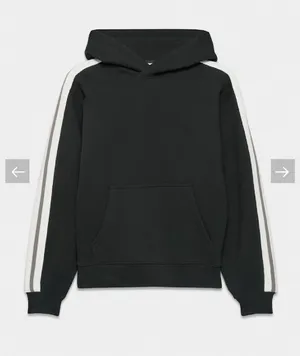 Women’s Aritzia Black Hoodie with White and Gray Sleeve Stripes - size XS thumbnail 1