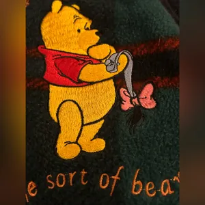 Disney Vest Womens L Winnie The Pooh Tartan Plaid Fleece Embroidered Vintage. thumbnail 10
