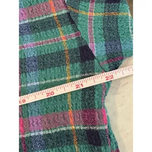 Anthropologie Pilcro Cropped Puff-Sleeve Soft Crinkle Green Plaid‎ Blouse Small thumbnail 13