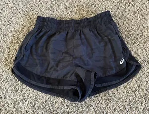 ASICS Women's Black Camo Running Shorts Size‎ Small thumbnail 1