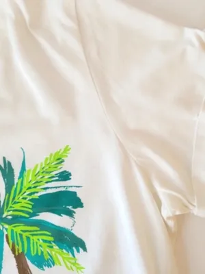 Kate Spade Broome Street “I Need A Vacation” White Palm Tree Graphic Tee thumbnail 5