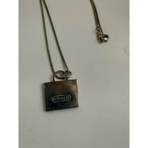 VTG Coach Sterling Silver Snake Chain Shopping Bag Pendant Necklace 18" 925 Y2K‎ thumbnail 7