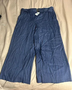 J. Jill Navy Wide-Leg Linen-Blend Pants XLT thumbnail 1