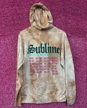 Sublime Sun 1995 Summer Tour Tie Dye Ska Rock Band Hoodie M thumbnail 3