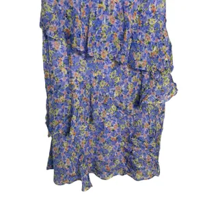 Shoshanna Lavender Purple Priya Floral Print One Shoulder Midi Cocktail Dress 0 thumbnail 6