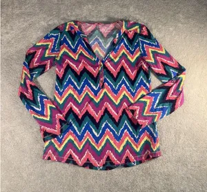LILLY PULITZER Janelle Colorful Chevron Print‎ small pima cotton NWOT thumbnail 1