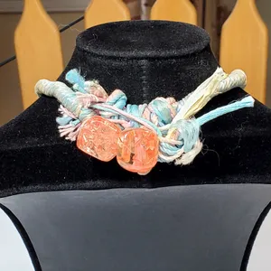 Handmade Beaded Necklace 18" Chunky Retro thumbnail 3