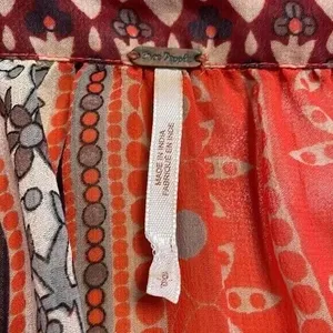 Free People Moonlight Mile Woven Top Hot Coral Floral Size Small‎ thumbnail 8