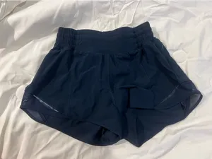 Navy Lululemon Hotty Hot Shorts 2.5" thumbnail 3