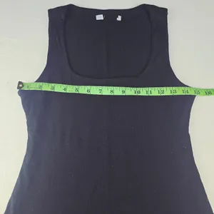 Baltic Born NWOT Moore Ribbed Tank Midi Dress‎ Square Neck Black Large thumbnail 9