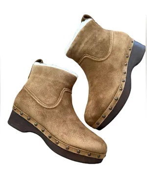 NIB MADEWELL The Marceline Clog Boot in Shearling Toffee Size 5.5 thumbnail 1