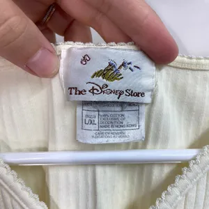 Vintage Disney Store cream embroidered Winnie the Pooh ribbed lace‎ casual top thumbnail 3