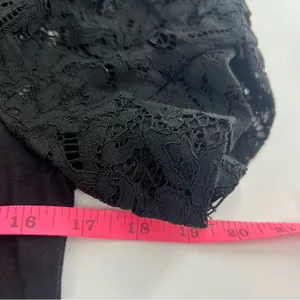 Tuckernuck pomander place black vesty lace puff sleeve top‎ sz S thumbnail 5
