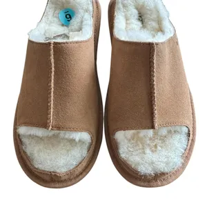 UGG Slippers Mens Size 6 Brown Suede Shearling‎ Lined Mule Slip On Comfort thumbnail 2