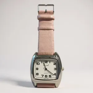 Osirock Vintage 1980s Square Watch Chrome Pink Faux Leather Strap Retro Quartz‎ thumbnail 2