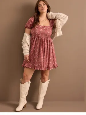 Arula Kate Cotton Floral Mini Dress SO Cute NWT 1X thumbnail 3