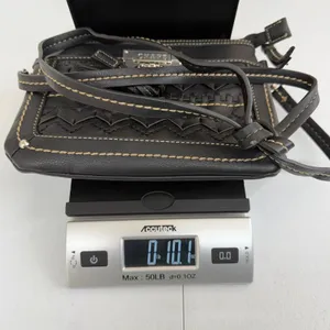 CHAPS Avery black convertible woven pocket zip faux leather wristlet crossbody‎ thumbnail 8