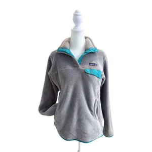 Patagonia Re-Tool Snap-T Pullover Grey Teal Fleece Womens M Hiking Gorpcore thumbnail 2