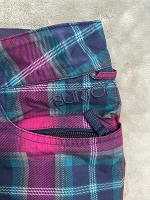 Burton women’s Society Pink Plaid Snow Pants snowboard ski resort winter XS thumbnail 5