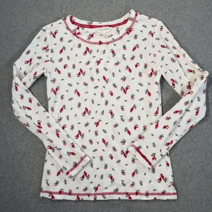 Laura Ashley Women's Small Waffle Knit Thermal Pajama Set Red Cardinal Bird thumbnail 2