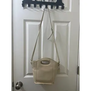 vtg Coach Mini Shopper Bucket Tote Bag 9993 ivory leather top handle crossbody thumbnail 4
