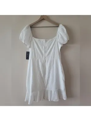 City Triangles White Eyelet Mini Dress NWT SZ 19 Cotton thumbnail 7