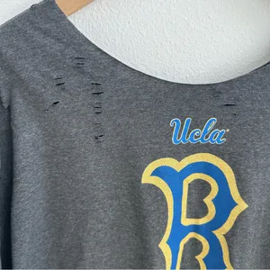 Adidas UCLA Bruins Gray Off the Shoulder T-shirt thumbnail 5