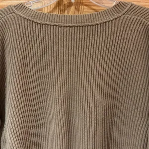 Free People Allure‎ Pull Over Deep V-Neck Ribbed Sweater Taupe Brown Size Small thumbnail 13