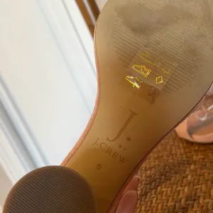 J.Crew light pink suede rounded block heel sandals size 6 thumbnail 7