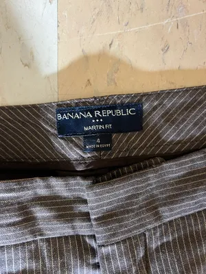 Banana Republic Vintage Brown Pinstripe Mid Rise Flare Work Pants thumbnail 4