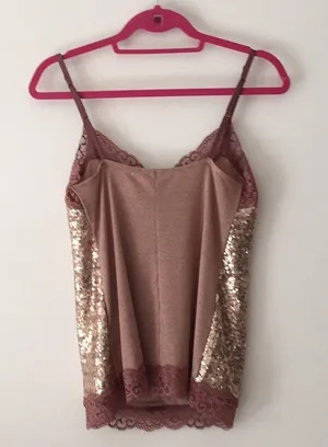 Intimissimi Sequin & lace camisole top. S thumbnail 5