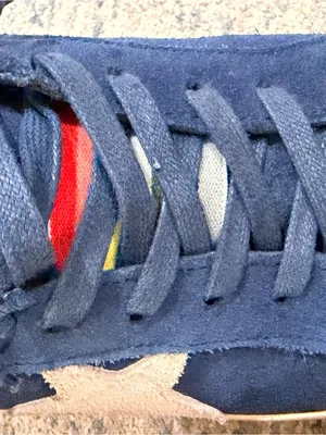 Ladies Vintage Havana Navy Suede Low-Top Sneakers thumbnail 9
